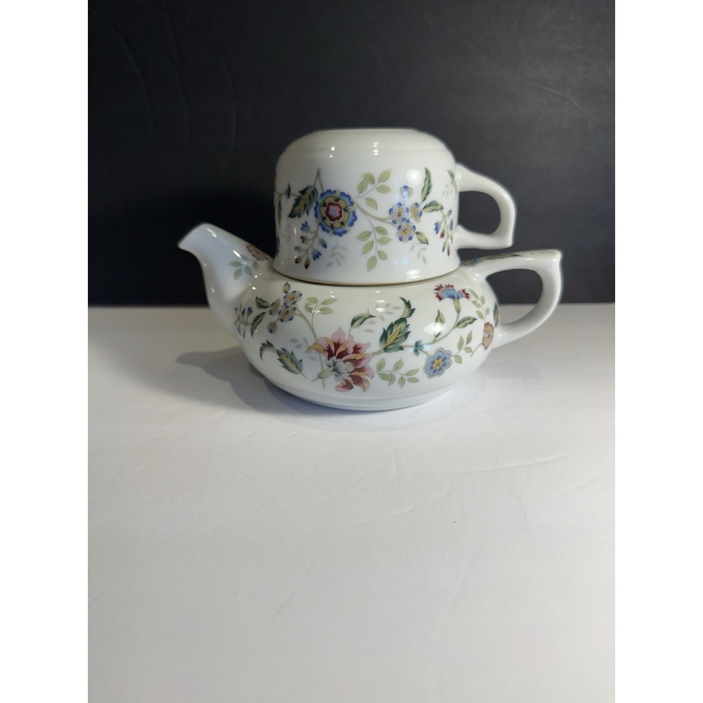 Andrea by Sadek Tea for One Teapot Cup Set Floral Made in Japan
